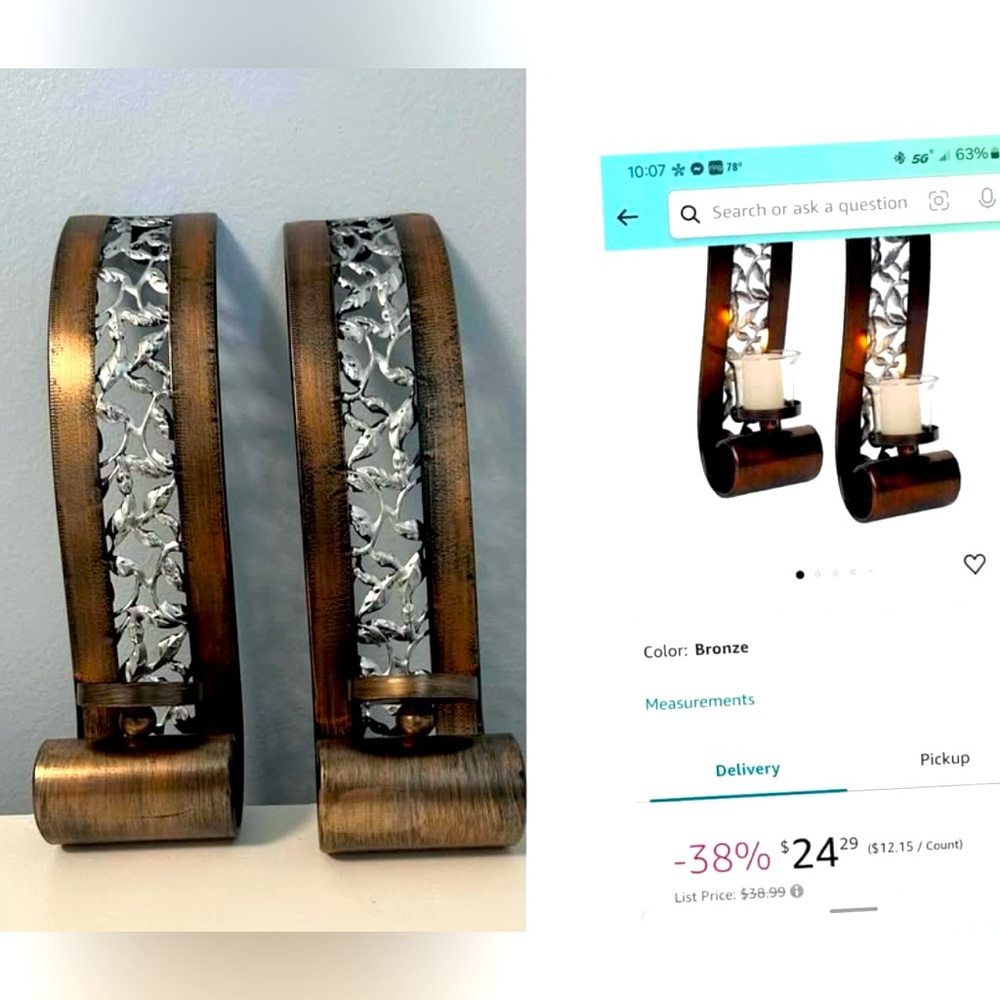 Set of candle sconces